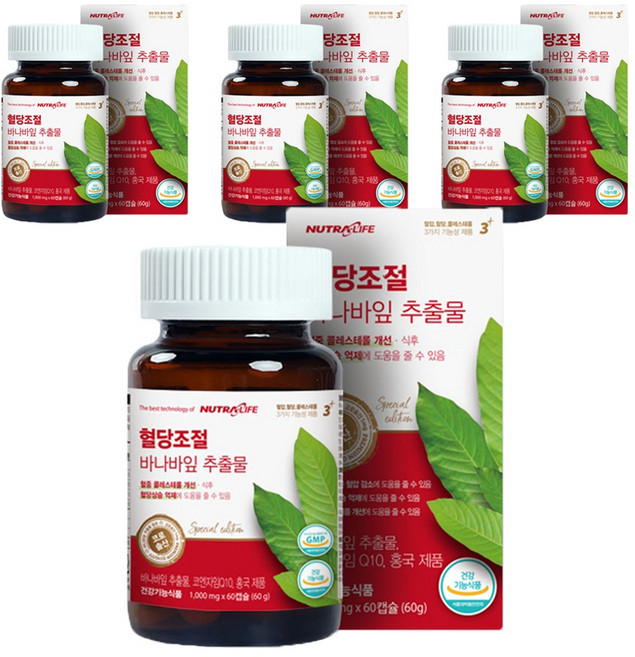 뉴트라라이프 혈당조절 바나바잎 추출물, 60정, 4개