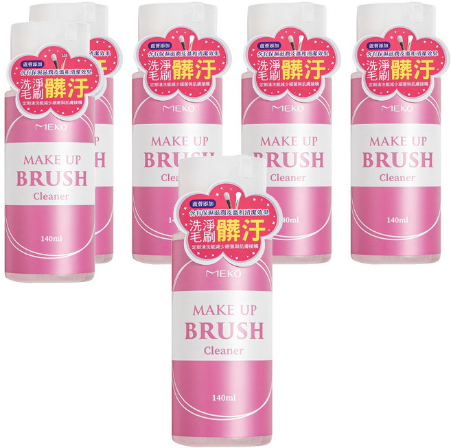 MEKO 刷具 粉撲清潔液, 140ml, 6瓶