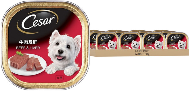 Cesar 西莎 牛肉及肝 100g 濕糧, 24罐