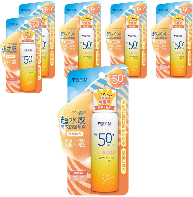 雪芙蘭 超水感 防曬噴霧 臉部專用 SPF50+ PA++++, 50g, 6件
