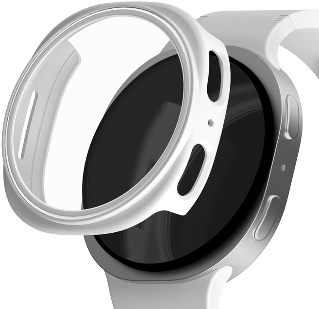 신지모루 풀커버 일체형 SF코팅 강화유리 액정보호 케이스, 화이트, 1개