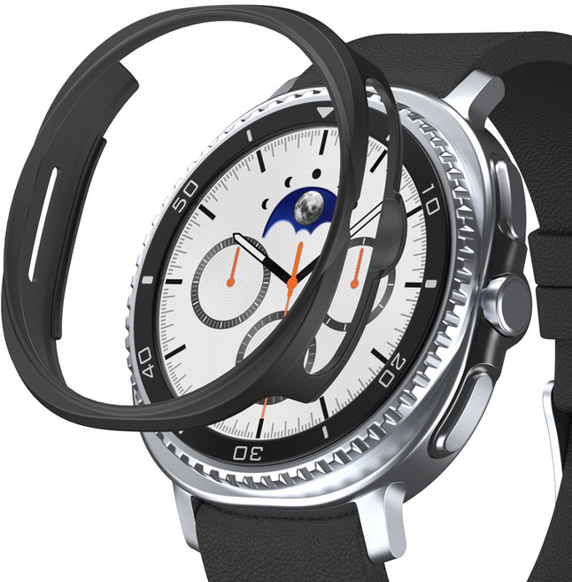 신지모루 풀커버 일체형 하드커버 스마트워치 케이스, 블랙, 1개