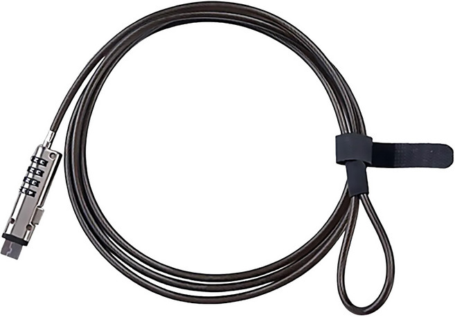 WIDE VIEW USB筆記型電腦四位密碼鎖 1.9M鋼材鋅合金金鋼絲PVC, CPL-USB, 黑色