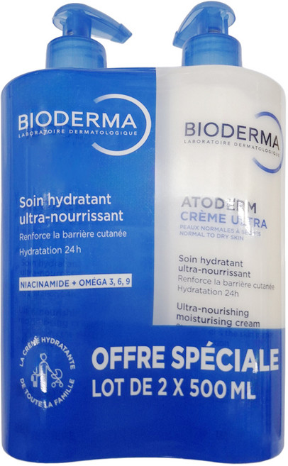 BIODERMA Atoderm 舒益B3彈潤修護輕乳霜, 500ml, 2瓶