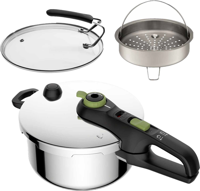 테팔 시큐어 트렌디 인덕션 압력솥 7인용, 4L, 혼합색상, 1세트