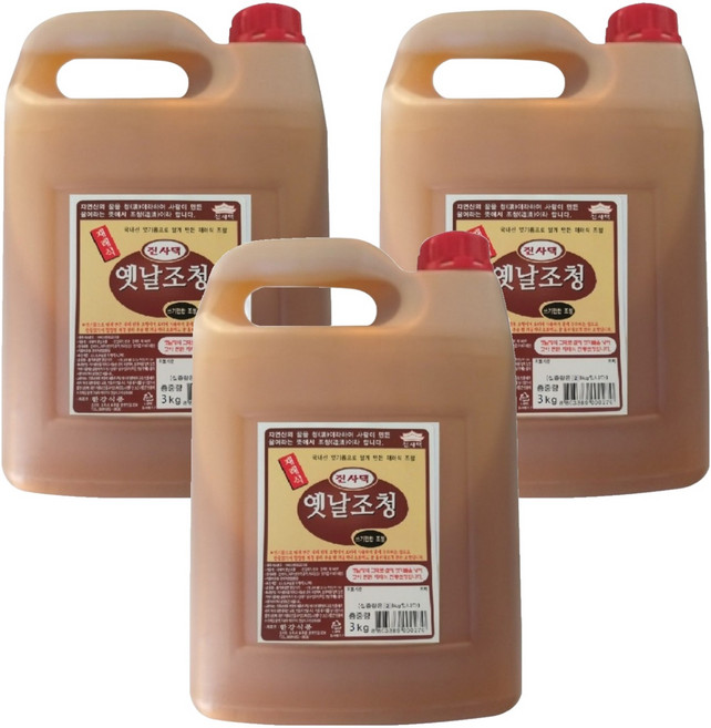 한강식품 진사댁 재래식 옛날 조청, 3kg, 3개