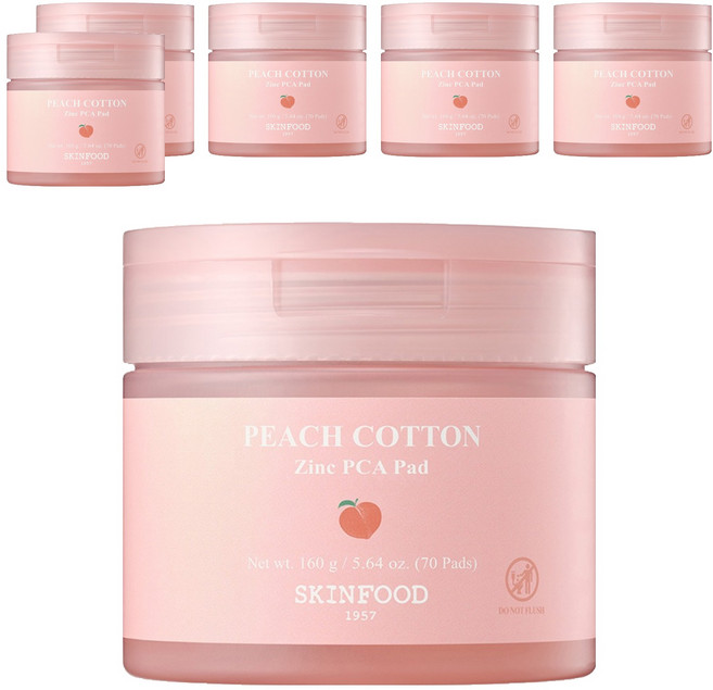 스킨푸드 피치뽀송 징크피씨에이 패드, 70매입, 6개