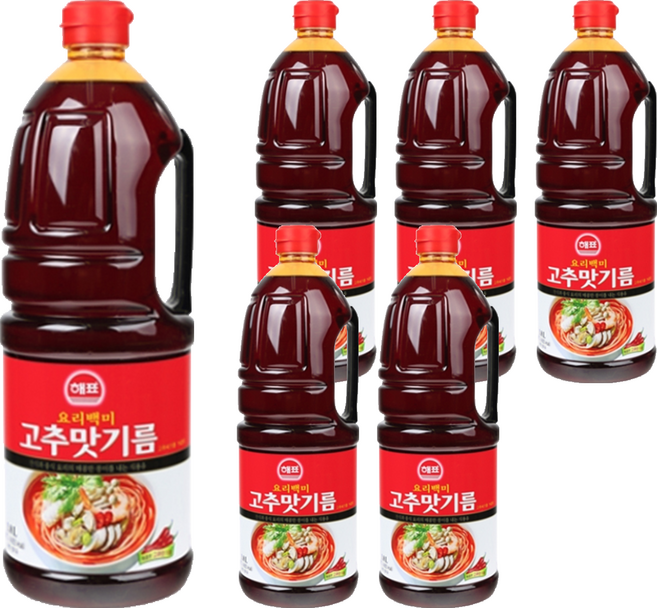해표 요리백미 고추맛기름, 1.8L, 6개
