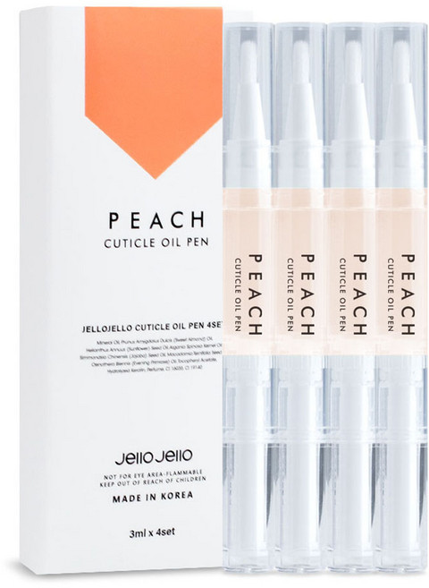 젤로젤로 큐티클 오일펜 피치, 3ml, 4개