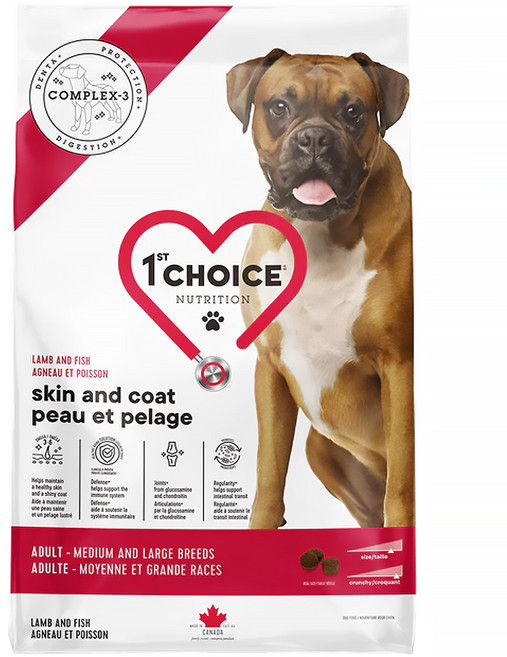 1st Choice 瑪丁第一優鮮 1歲以上成犬 低過敏全犬種成犬配方 乾飼料, 羊肉 + 鯡魚 + 葡萄糖胺, 11kg, 1袋