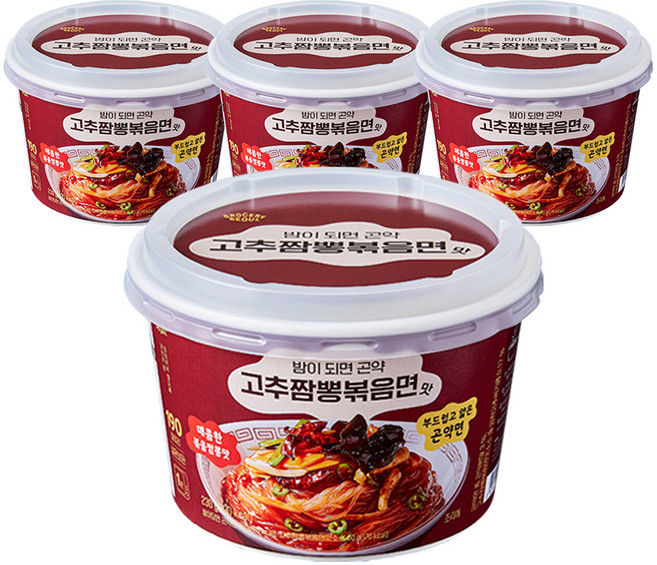 그로서리서울 밤이되면 곤약면 고추짬뽕볶음면맛, 230g, 4개