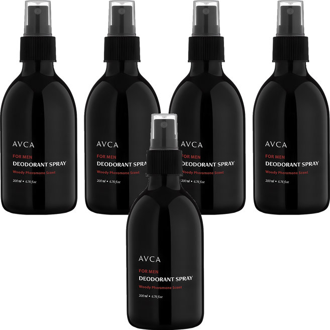 아브카 포맨 데오드란트 스프레이 우디 페로몬향, 200ml, 5개