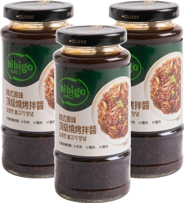 CJ bibigo 韓式頂級燒烤拌醬 原味, 290g, 3瓶