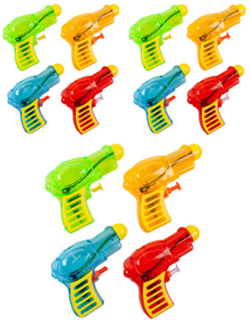 쥬크박스 잘나가는 칼라물총 4종, 파랑 + 연두 + 노랑 + 빨강, 3세트