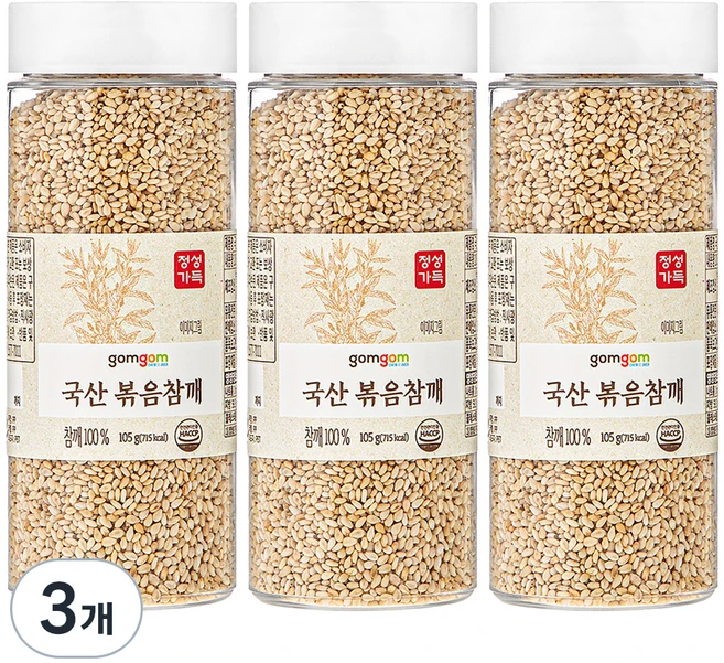 곰곰 국산 볶음 참깨, 105g, 3개 - 쿠팡