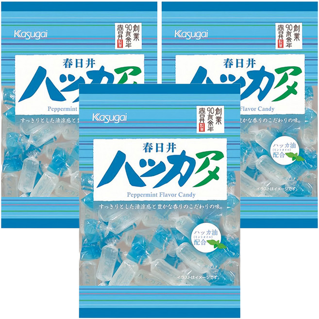 Kasugai 春日井 薄荷味糖, 150g, 3袋