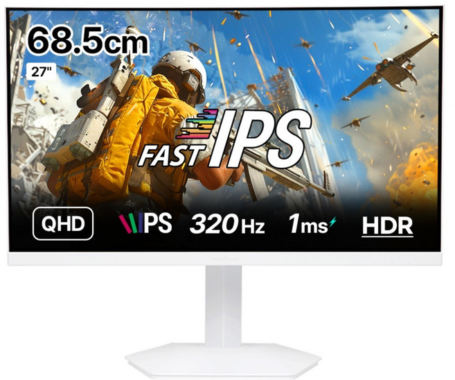 InterPixel QHD FAST IPS 320Hz 旋轉電競螢幕 白色, IPQ2780(一般), 68.5cm