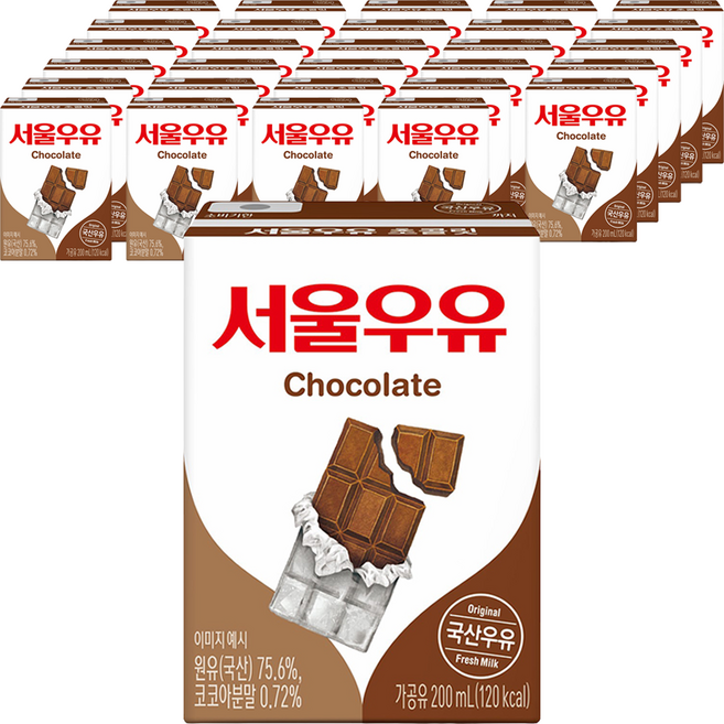 서울우유 초코 우유, 200ml, 144개