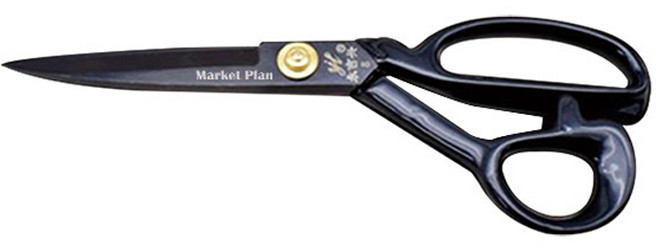 마켓플랜 리벳 프리미엄 재단 가위 8호, 블랙, 1개