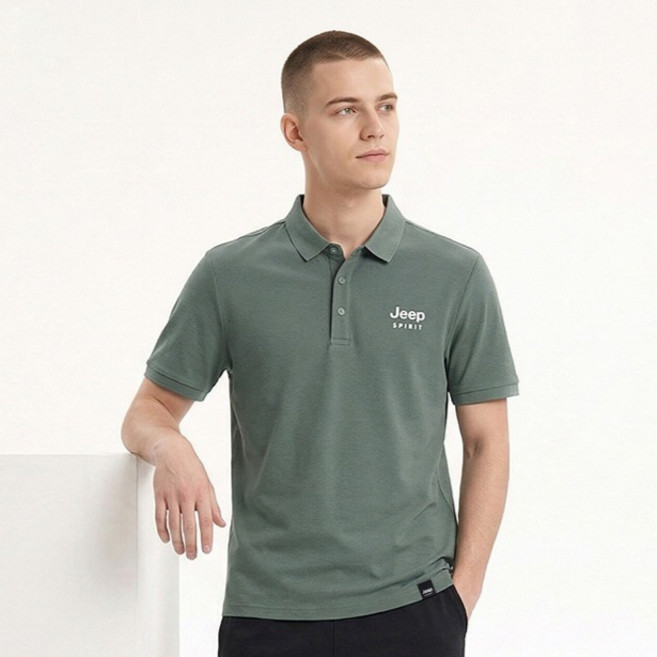 JEEP SPIRIT 男女通用機能性材質翻領短袖T恤
