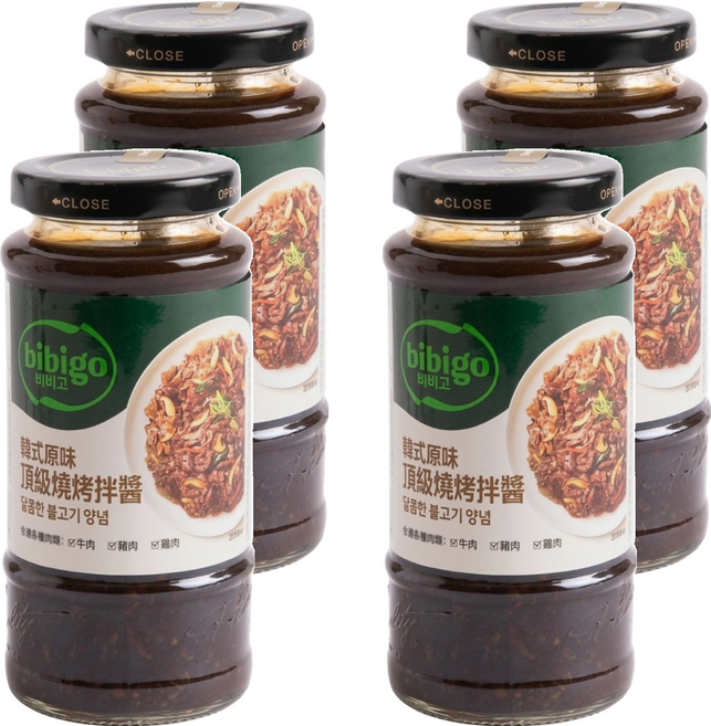 CJ bibigo 韓式頂級燒烤拌醬 原味, 290g, 4瓶