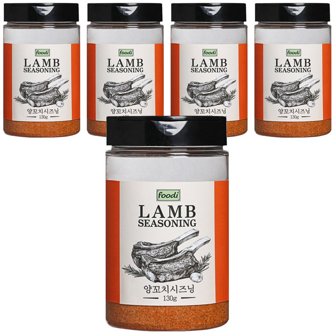 foodi 양꼬치시즈닝, 130g, 5개
