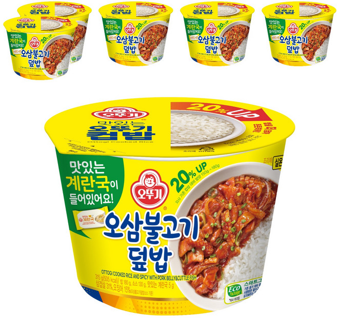 오뚜기 컵밥 오삼불고기덮밥+계란국, 315g, 6개