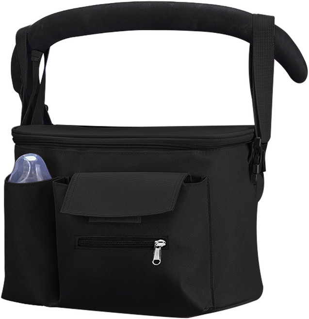 루아브 유모차 정리가방 기저귀 수납함, 블랙, 1개