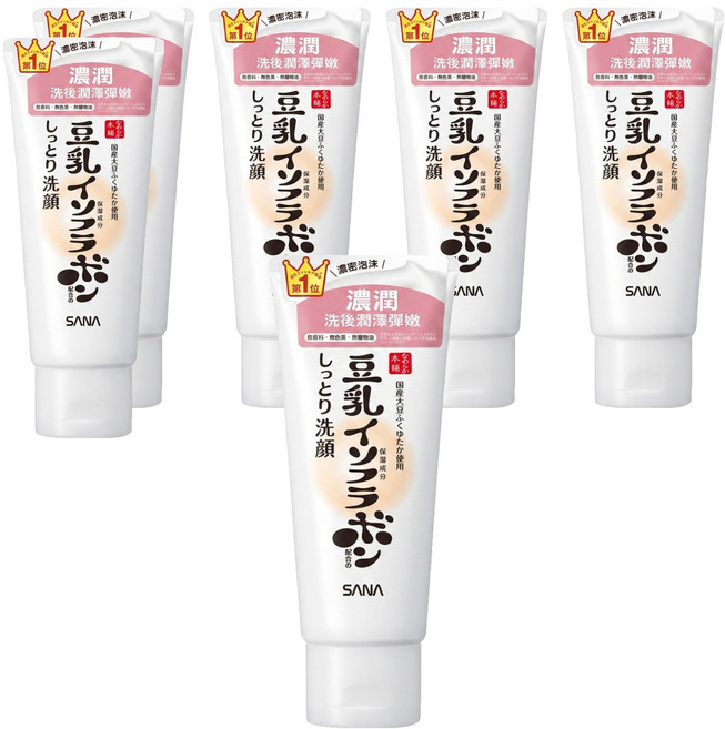 SANA 莎娜 豆乳美肌 洗面乳 濃潤, 150g, 6條