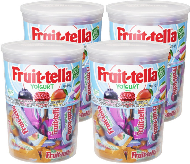 후르트텔라 요구르트향 츄잉캔디, 590g, 4개