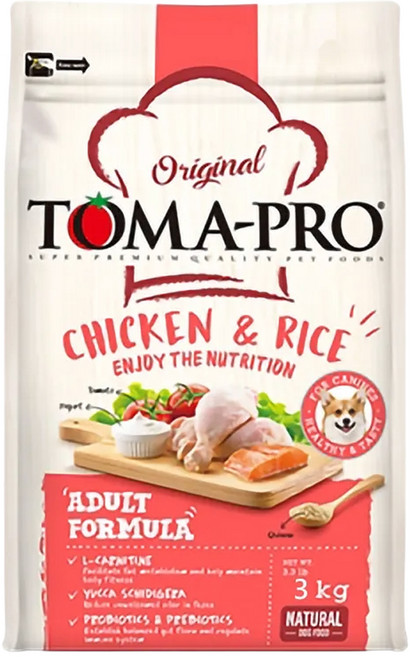 TOMA-PRO 優格 成犬高適口性配方乾飼料, 3kg, 1袋, 雞肉 + 米
