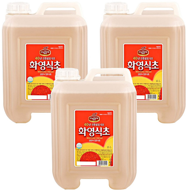 쉐프원 화영식초, 15L, 3개