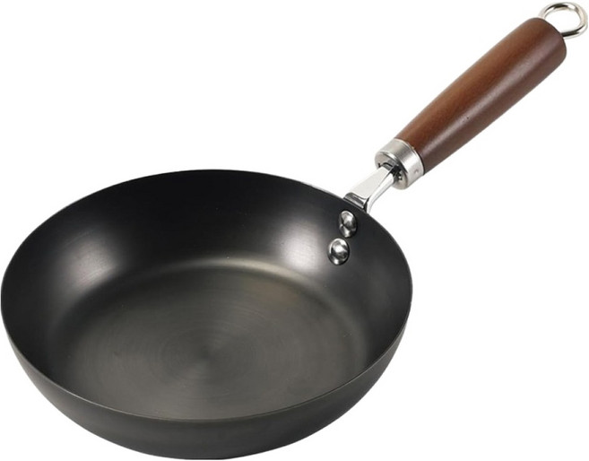 PEARL LIFE 珍珠金屬 氮化處理防鏽鐵平底鍋 HC-550 黑色, 20cm, 1個