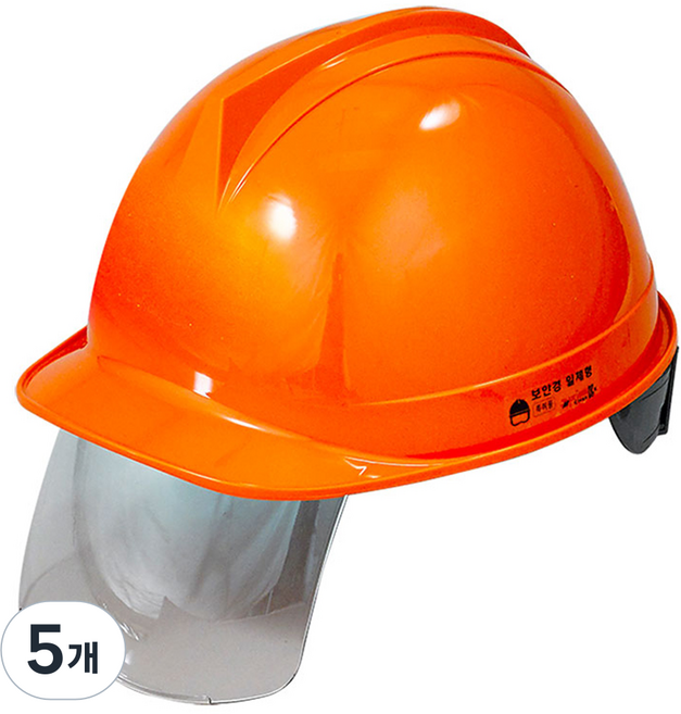 동명 투구형 보안경 안전모 DMS-D-3001SH, 오렌지, 5개