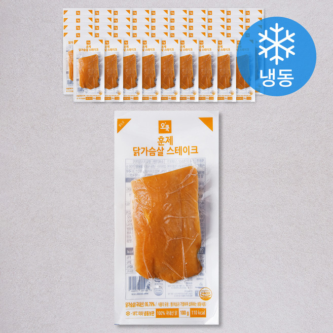 오쿡 훈제 닭가슴살 스테이크 (냉동), 100g, 1개입, 50개