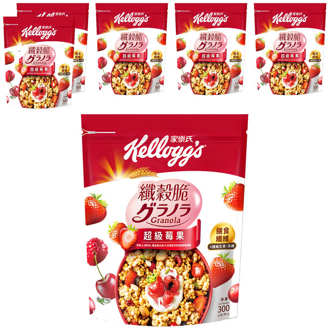 Kellogg's 家樂氏 纖穀脆 超級莓果, 300g, 6包