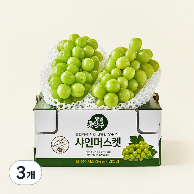 명실상주 고당도 샤인머스켓, 1.5kg(2~3송이), 3개