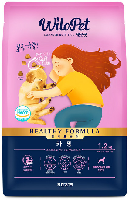 윌로펫 전연령용 강아지 헬시포뮬러 기능성 소프트사료 카밍, 오리, 1.2kg, 1개