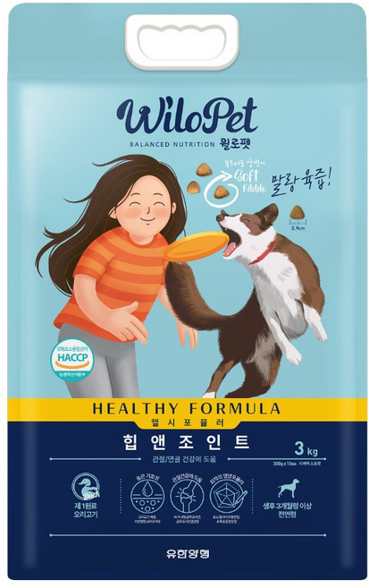 윌로펫 전연령용 강아지 헬시포뮬러 기능성 소프트사료 힙앤조인트, 오리, 3kg, 1개