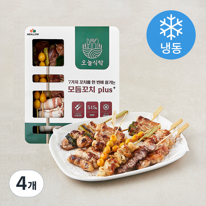오늘식탁 모듬꼬치 플러스 (냉동), 515g, 4개