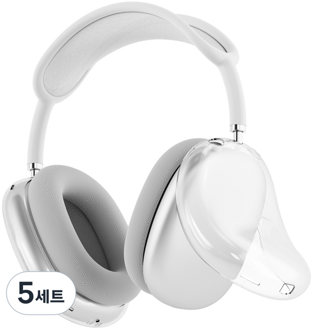 누아트 에어팟 호환 크리스탈 투명케이스, 에어팟 맥스 / 맥스2, 투명, 5세트
