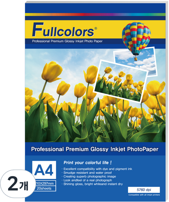풀컬러즈 포토용지 200g, A4, 40개