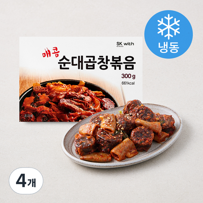 매콤 순대곱창볶음 (냉동), 300g, 4개