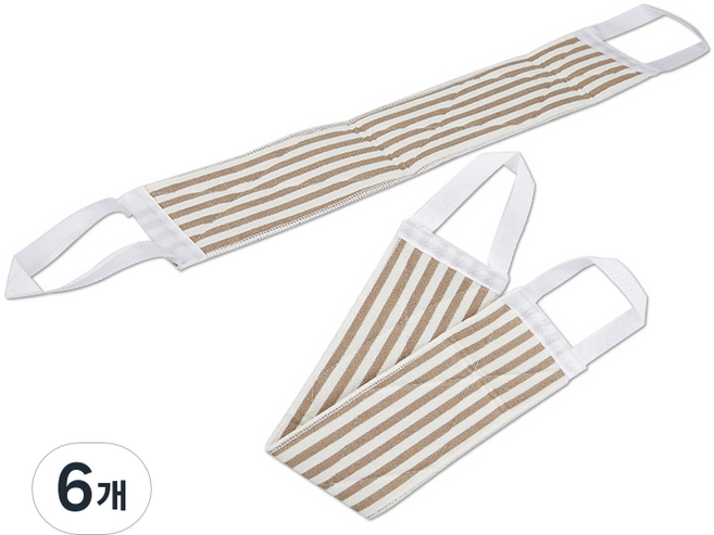 샤바스 쓱쓱 잘밀리는 등밀이 때타월, 브라운, 1개입, 6개