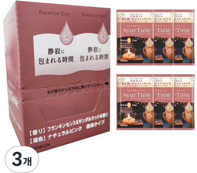 바스크린 아유르타임 입욕제 밸런스데이 PACKET 6p, 240g, 3개