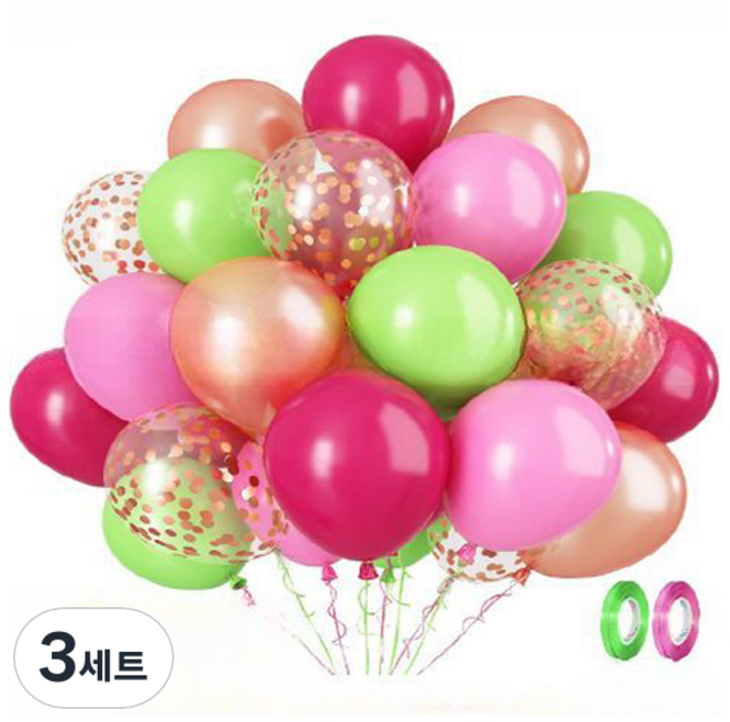 만들하비 컨페티 풍선 세트, 로즈골드, 3세트