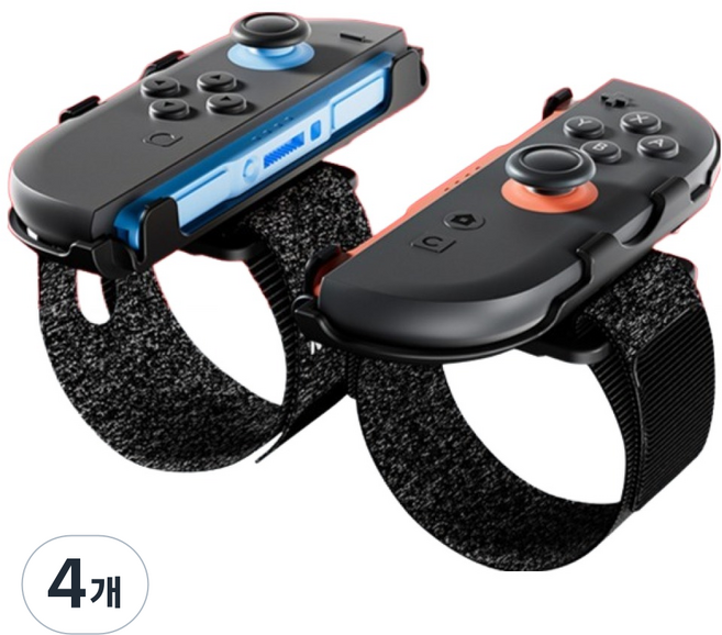 테크라인 닌텐도스위치2 암밴드 저스트댄스 스포츠 손목밴드, 블랙, 4개, NS2-2507-WB1