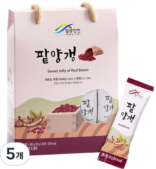 밀양한천 팥양갱, 5개, 400g