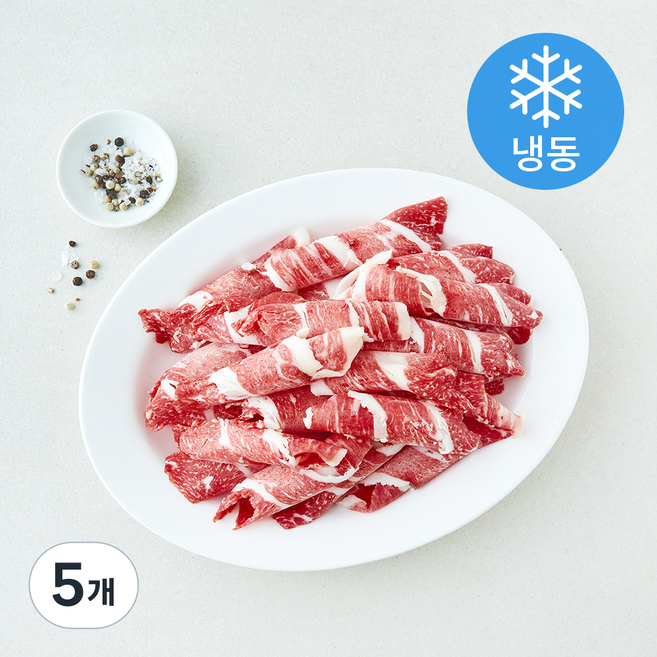 건화한우다 차돌박이 2등급 구이용 (냉동), 5개, 200g