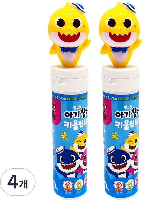 태양생활건강 핑크퐁 아기상어 키움비타 비타민 노랑 15g, 4개, 15정